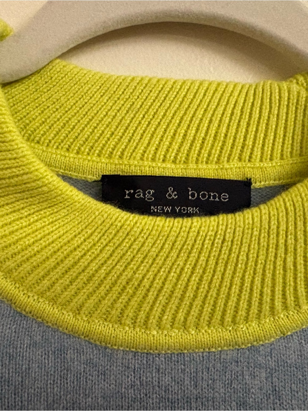 rag & bone Logan 100% Cashmere Ski Crew Sweater Seafoam Blue Small - Picture 4 of 11